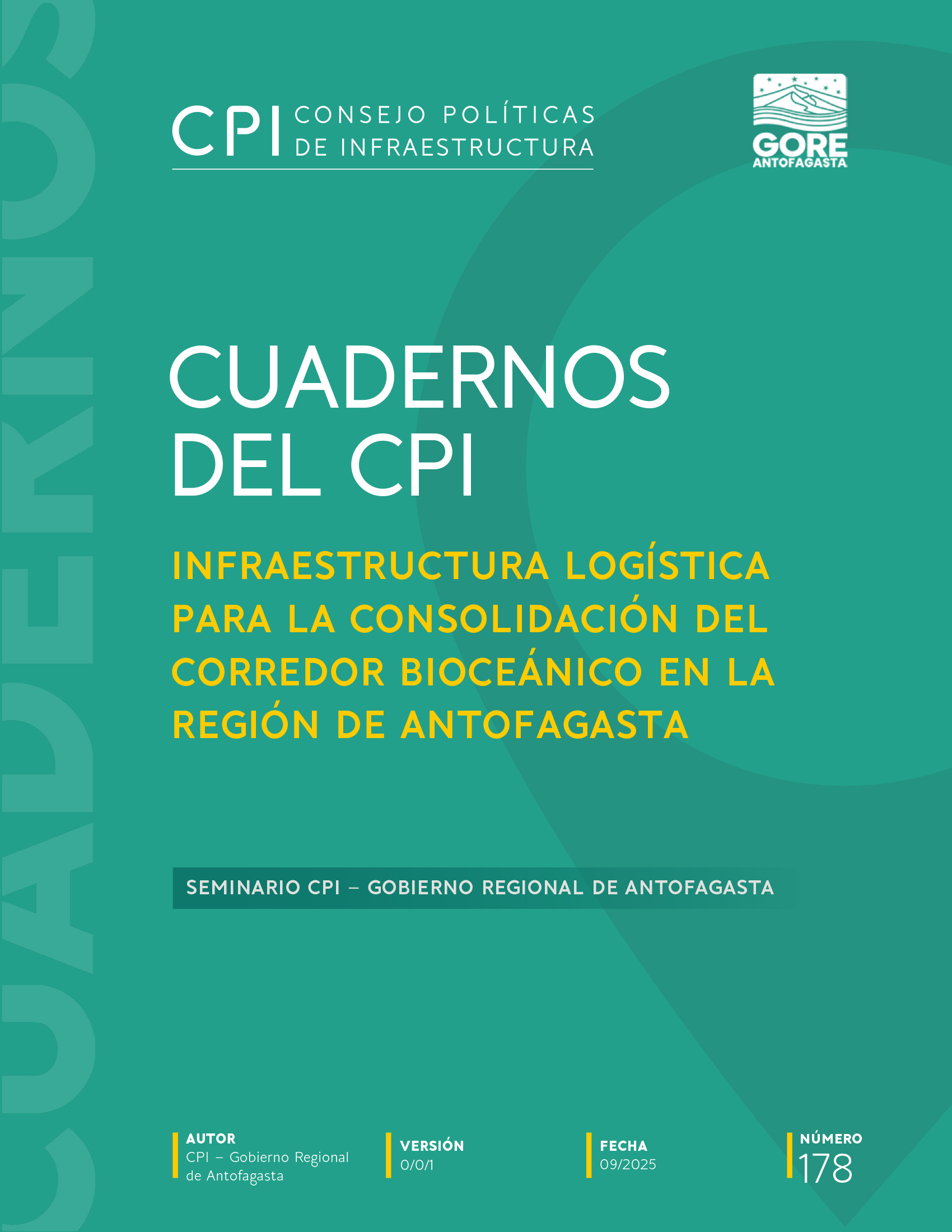 Portada: INFRAESTRUCTURA LOGÍSTICA PARA LA CONSOLIDACIÓN DEL CORREDOR BIOCEÁNICO EN LA REGIÓN DE ANTOFAGASTA